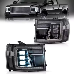 07-13 GMC Sierra 2th Gen Vland Matrix Projector HeadLights