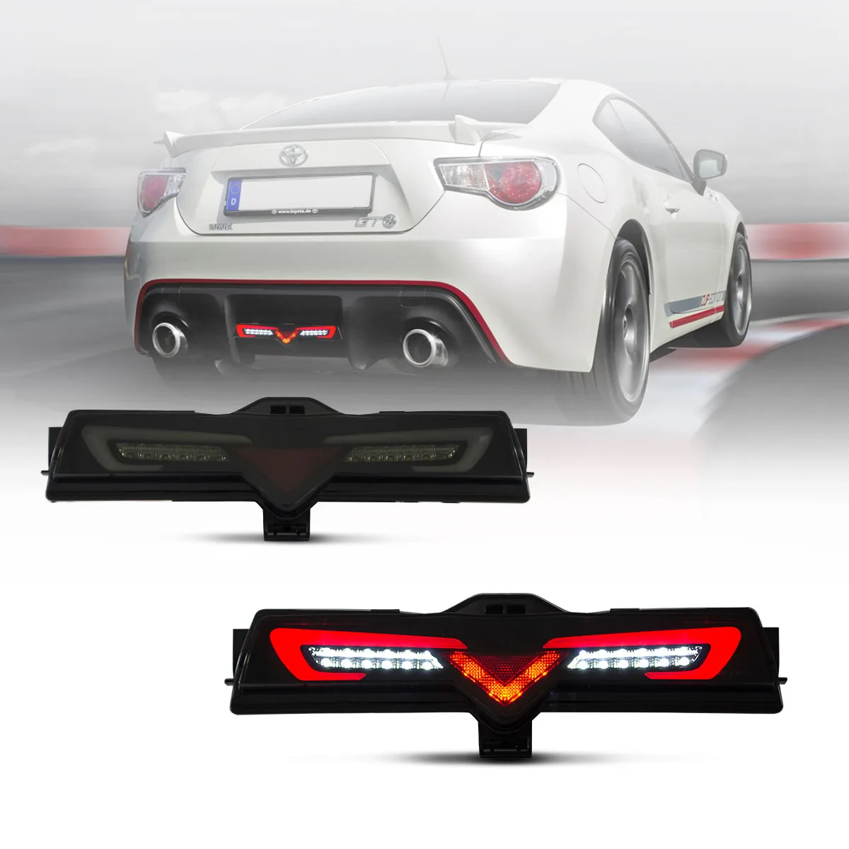 12-21 Toyota 86 Vland Rear Bumper Lower Reverse Fog Backup Lights
