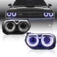 15-24 Dodge Challenger Vland RGB Dual Beam Projector Headlights Black
