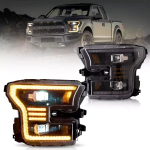 2015-2017 Ford F150 Vland LED Dual Beam Projector HeadLights Black