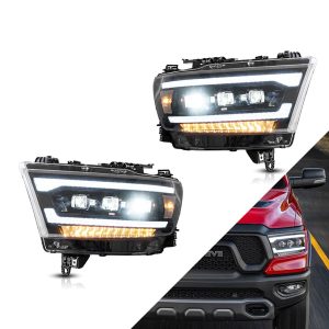 Vland Carlamp LED Matrix Projector Headlights For Dodge RAM 1500 2019-2021